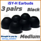 Medium Replacement Ear Buds Tips Cushion for Sony DR EX12iP EX61iP EX300iP XB22iP BT100 BT160 @Black