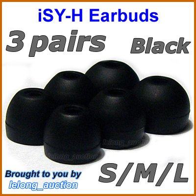 Replacement Ear Buds Tips Cushion for Sony DR EX12iP EX61iP EX300iP XB22iP EX14VP BT100 BT160 @Black