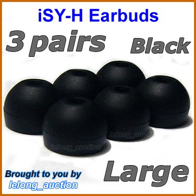 Large Replacement Ear Buds Tips Cushions for Sony XBA-1 XBA-1iP XBA-2 XBA-2iP XBA-3 XBA-3iP @Black