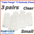 Small Replacement Triple Flange Ear Buds Tips Cushion for Monster In-Ear Earphones Headphones @Clear