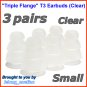 Small Triple Flange Ear Buds Tips Pads Cushions for Skullcandy In-Ear Earphones Headphones @Clear