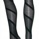 Black Fashion Striped Designer Tights Stockings Lingerie Runway Look