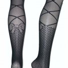 Criss Cross Bow Details Stretchy Lace Tights Fishnet Stockings Lingerie Lolita Emo