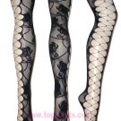 Corset Ripped Floral Lace Fishnet Tights Stockings Lingerie Gothic Emo Punk