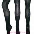 Black Fashion Socks Illusion Tights Sheer Patterned Stockings
