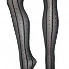 Cable Polka Dots Tights Ladies Black Stockings Fashion Pantyhose Underwear Opaque Sheer