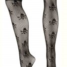 Skull Pattern Mock Suspeder Lace Tights Ladies Fishnet Stockings Women Hosiery Accessories