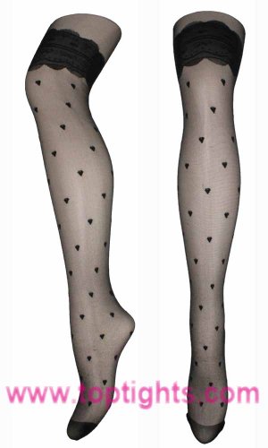 Heart Mock Stockings Pattern Sheer Tights Fashion Lingerie Christmas Hosiery Pantyhose