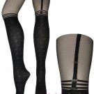 Runway Black Heart Suspender Tights Celeb Fashion Stockings Hosiery Lingerie