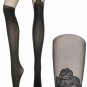Rose Pattern Over The Knee Sheer Tights Fashion Lingerie Floral Hosiery Pantyhose