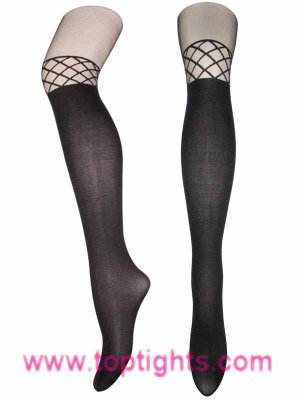 Fence Net Pattern Over The Knee Sheer Tights Fashion Lingerie Floral Hosiery Pantyhose
