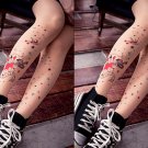 Tattoo Poker Print Pattern Tights Stockings Vintage Women Hosiery