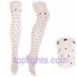 Heart Polka Dot Print White Tights Kawaii Fairy Kei Emo Hosiery