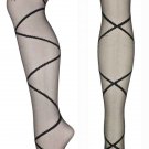 Sheer Criss Cross Bow Pattern Tights