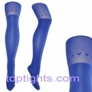Blue Over the Knee Heart Print Tights Hosiery Stockings