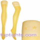 Yellow Over the Knee Star Print Tights Hosiery Stockings