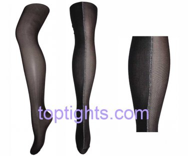 Half Sheer Opaque Pattern Slimming Effect Print Tights