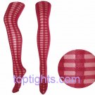 Red Tartan Sheer Opaque Pattern Print Pattern Tights