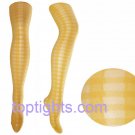 Yellow Tartan Sheer Opaque Pattern Print Pattern Tights
