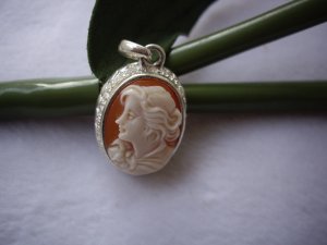 a lovely hand carved real shell beautiful lady cameo
