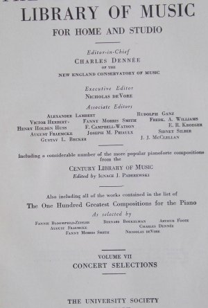 THE INTERNATIONAL LIBRARY OF MUSIC VOL. VII 1925? HC