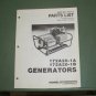 Homelite Generators, Parts List, Part No. 17137-A, Models 172A20-1A & 172A20-1B