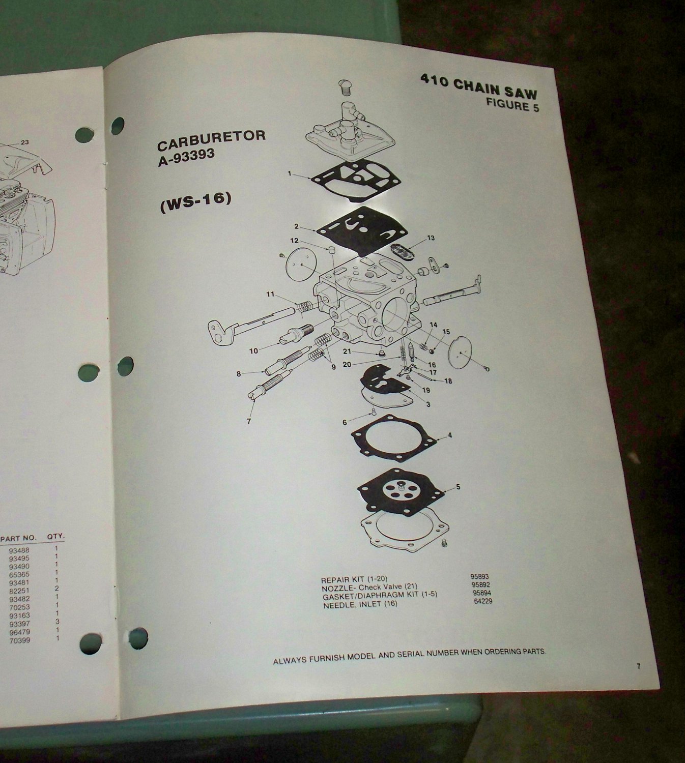 Homelite 410 Chain Saw Parts List, Part No. 17598 Illustrated