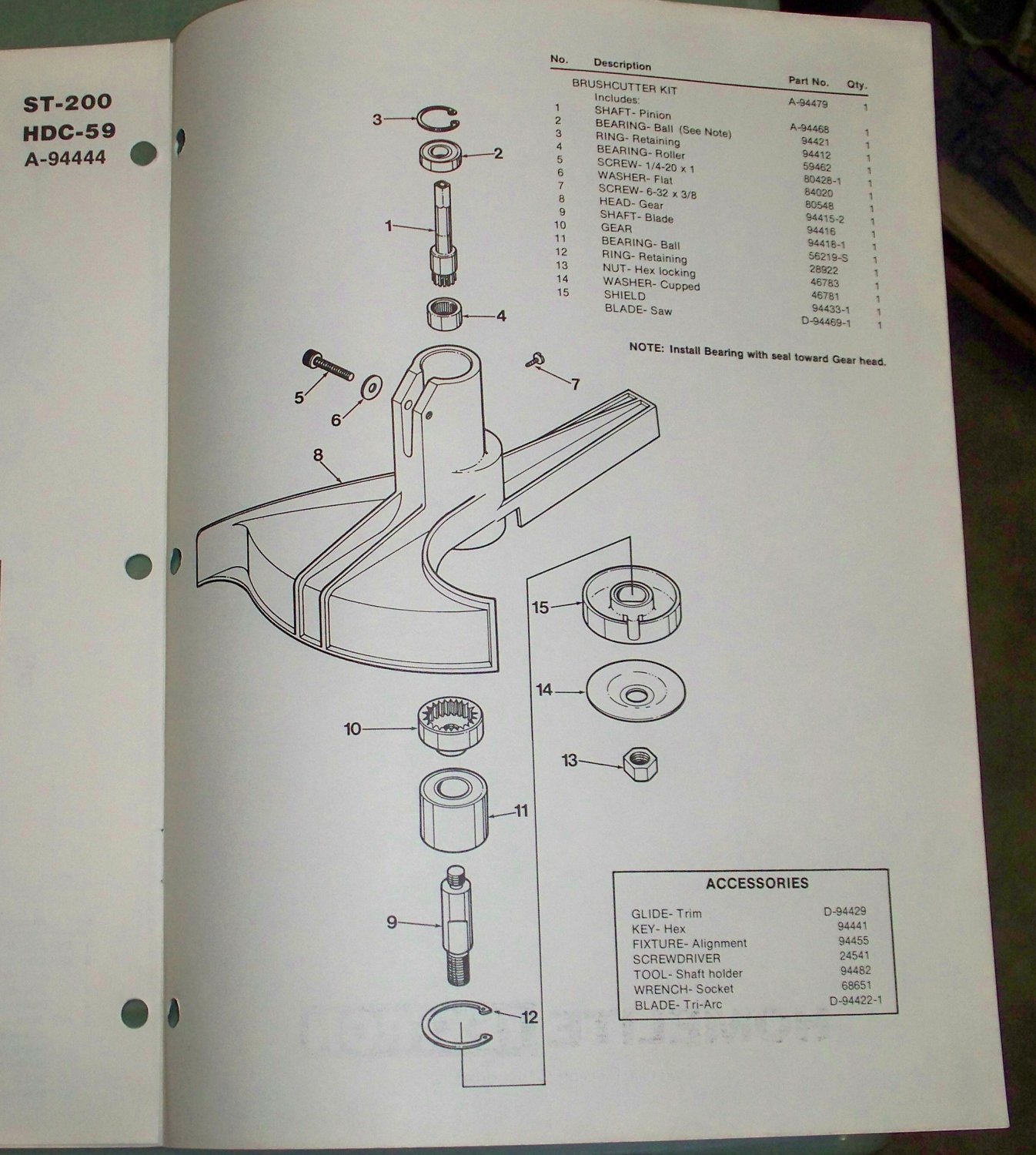 Homelite Parts List ST200 String Trimmer Part No. 17435