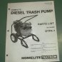 Homelite Parts List, Diesel Trash Pump, Model DTP4-1 Part No. 17203 Illustrated