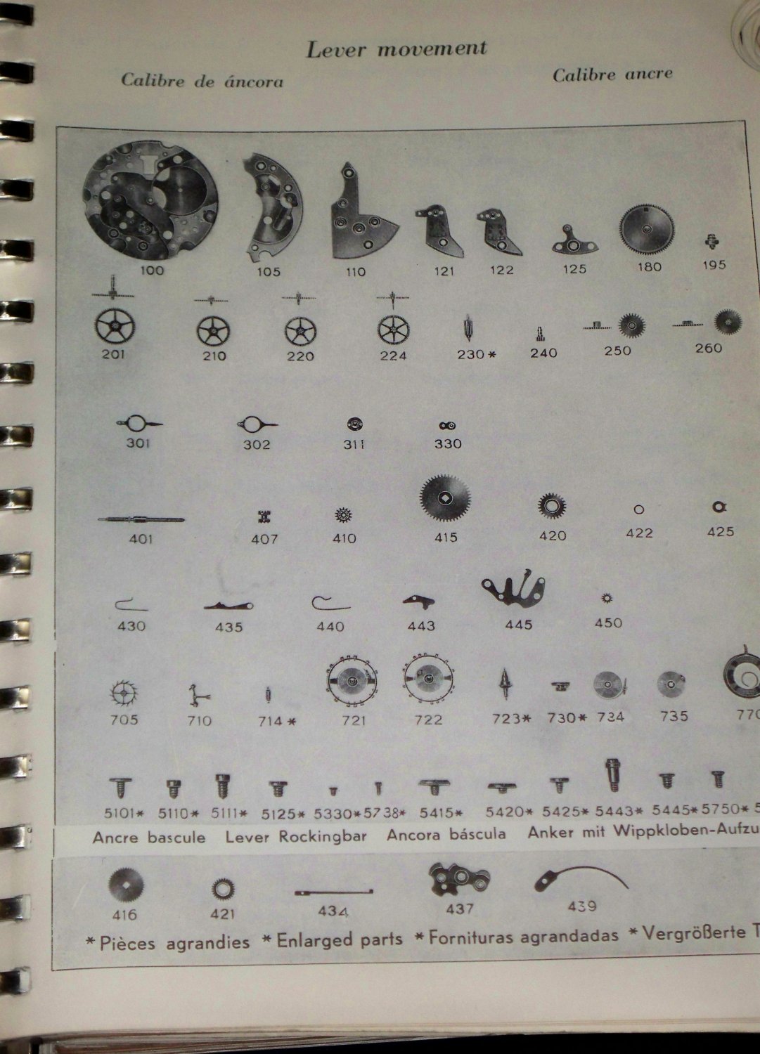 Official Catalogue of Swiss Watch Repair Parts part one 1948 Swiss