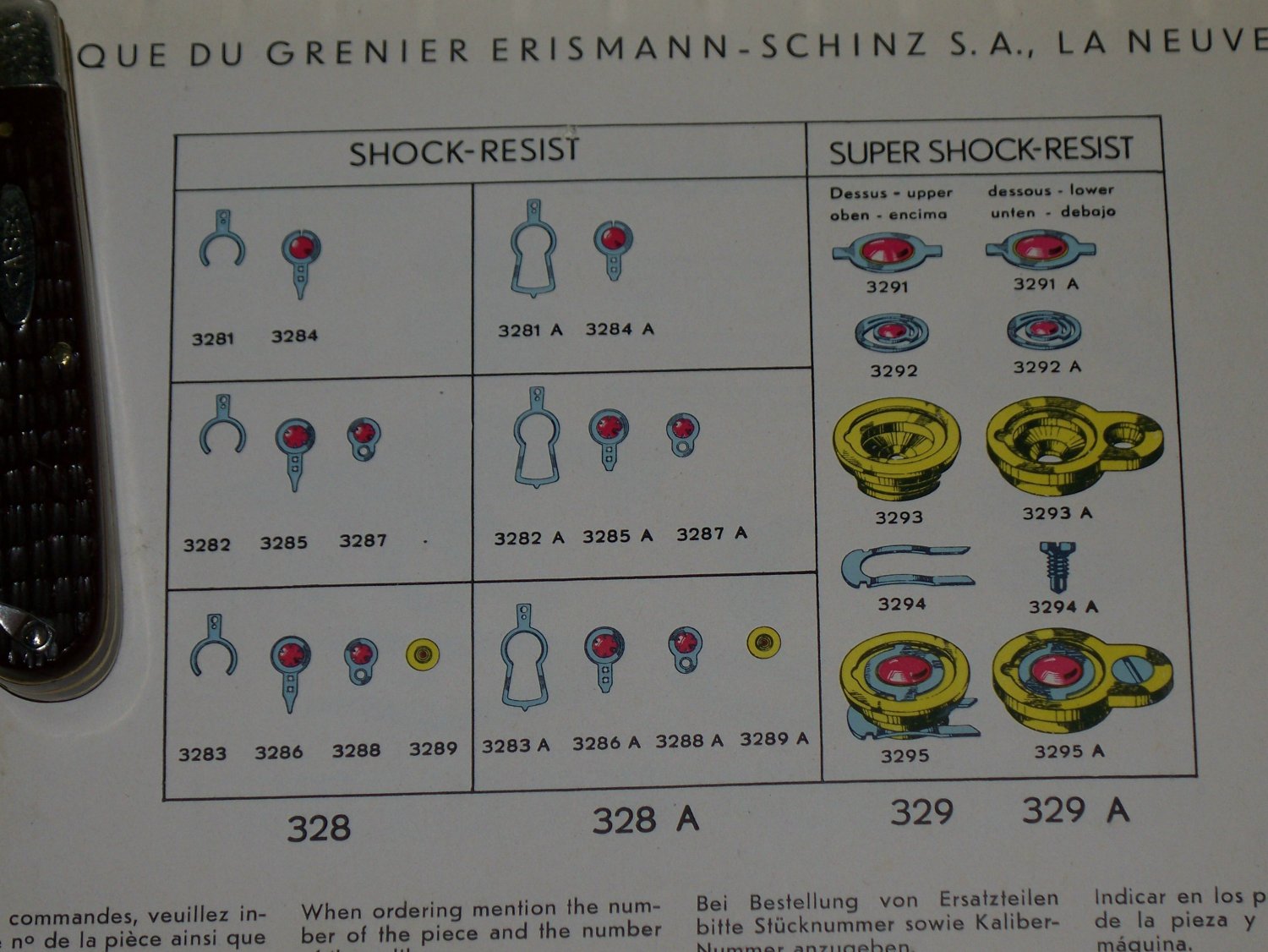 Official Catalogue of Swiss Watch Repair Parts part one 1948 Swiss