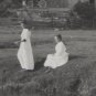 VELOX postcard 1907-1917 big barn 2 women at a pond