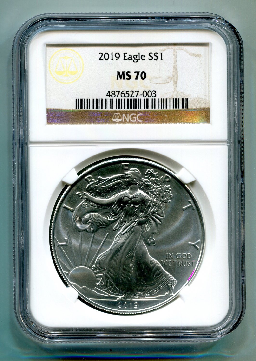 2019 American Silver Eagle NGC MS 70 Classic Brown Label Wholesale Priced