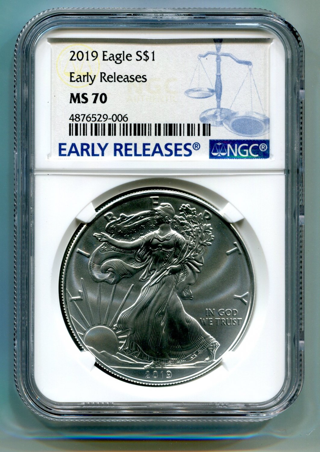 アンティークコイン 銀貨 2019 American Silver Eagle S$1 Early