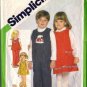 Boy, Girl Sundress Jumper Overalls Sewing Pattern Simplicity 5241 Sz 4