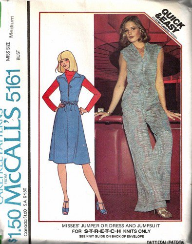 McCalls 5161 Misses Jumper, Jumpsuit Vintage Sewing Pattern Size 14, 16