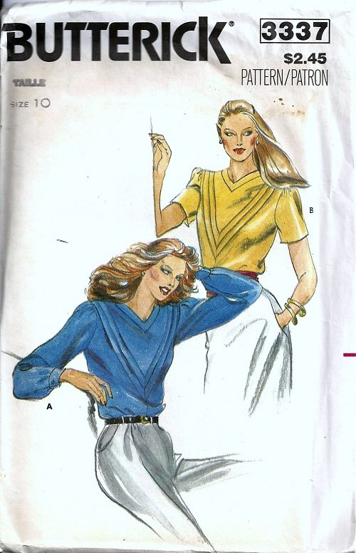 Misses Tucked Blouse Sewing Pattern Butterick 3337 Size 10 Uncut