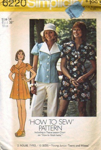 Simplicity 6220 Misses Mini Dress, Top, Panties Sewing Pattern Size 14
