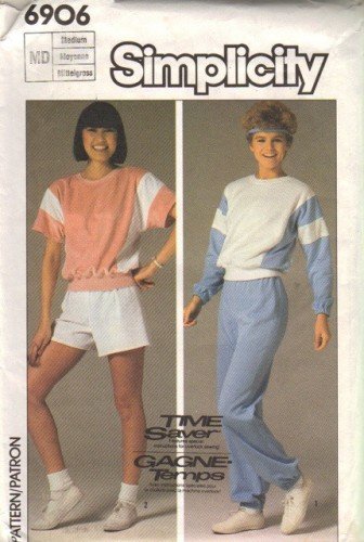 Simplicity 6906 Misses Sweat Shirt, Pants, Shorts Sewing Pattern Med