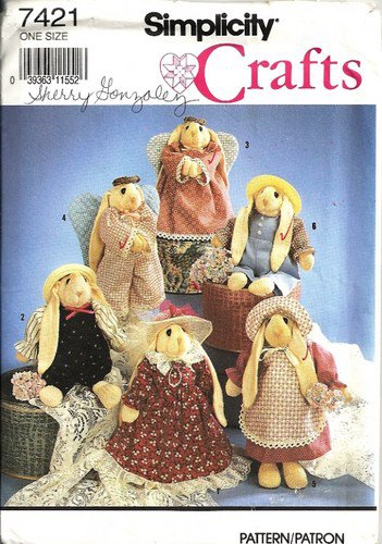 Simplicity Crafts 7421 Sock Bunny, Clothes Vintage Sewing Pattern