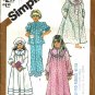 Simplicity 5747 Girls Nightgown Pajamas Robe Sewing Pattern Size 5, 6