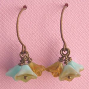 brass flower earrings
