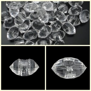 72pcs 24L Clear Crystal Rhinestone White Marquise Buttons 6 dozen