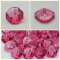 Lot 24 pcs 24L Clear CrystalRhinestone Pink-Red Octagon Buttons