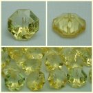 Lot 24 pcs 24L Clear Crystal Rhinestone Light Yellow Octagon 2 Hole Buttons