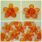 Lot 24 pcs 40L Clear Crystal Light Orange Flower 2 Hole Buttons