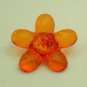 Lot 24 pcs 40L Clear Crystal Light Orange Flower 2 Hole Buttons
