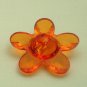 Lot 24 pcs 40L Clear Crystal Light Orange Flower 2 Hole Buttons
