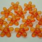 Lot 24 pcs 40L Clear Crystal Light Orange Flower 2 Hole Buttons