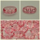 Lot 24 pcs 24L Clear Crystal Light  Pink Oval 2 Hole Buttons